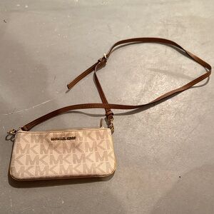Michael Kors Tan and Cream Crossbody Bag